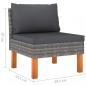 Preview: 3-Sitzer-Gartensofa mit Kissen Grau Poly Rattan