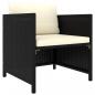 Preview: ARDEBO.de - Gartensofa mit Kissen Schwarz Poly Rattan