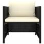 Preview: Gartensofa mit Kissen Schwarz Poly Rattan