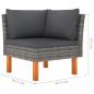 Preview: 5-tlg. Garten-Lounge-Set mit Kissen Poly Rattan Grau