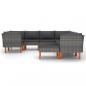 Preview: 9-tlg. Garten-Lounge-Set mit Kissen Poly Rattan Grau