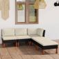 Preview: ARDEBO.de - 5-tlg. Garten-Lounge-Set mit Kissen Poly Rattan Schwarz