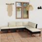 Preview: ARDEBO.de - 6-tlg. Garten-Lounge-Set mit Kissen Poly Rattan Schwarz