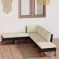 Preview: ARDEBO.de - 6-tlg. Garten-Lounge-Set mit Kissen Poly Rattan Schwarz