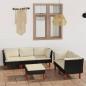 Preview: ARDEBO.de - 6-tlg. Garten-Lounge-Set mit Kissen Poly Rattan Schwarz