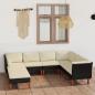 Preview: ARDEBO.de - 8-tlg. Garten-Lounge-Set mit Kissen Poly Rattan Schwarz