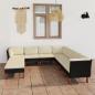 Preview: ARDEBO.de - 9-tlg. Garten-Lounge-Set mit Kissen Poly Rattan Schwarz