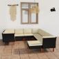 Preview: ARDEBO.de - 9-tlg. Garten-Lounge-Set mit Kissen Poly Rattan Schwarz