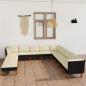 Preview: ARDEBO.de - 12-tlg. Garten-Lounge-Set mit Kissen Poly Rattan Schwarz