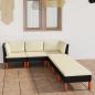 Preview: ARDEBO.de - 6-tlg. Garten-Lounge-Set mit Kissen Poly Rattan Schwarz