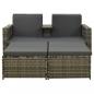 Preview: 3-tlg. Garten-Lounge-Set mit Auflagen Poly Rattan Grau