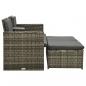 Preview: 3-tlg. Garten-Lounge-Set mit Auflagen Poly Rattan Grau