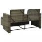 Preview: 3-tlg. Garten-Lounge-Set mit Auflagen Poly Rattan Grau