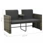 Preview: 3-tlg. Garten-Lounge-Set mit Auflagen Poly Rattan Grau