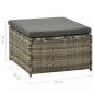 Preview: 3-tlg. Garten-Lounge-Set mit Auflagen Poly Rattan Grau