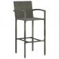 Preview: Barhocker 4 Stk. Grau Poly Rattan