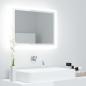 Preview: ARDEBO.de - LED-Badspiegel Hochglanz-Weiß 60x8,5x37 cm Acryl