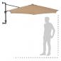 Preview: Sonnenschirm Wandmontage mit LEDs und Metallmast 300 cm Taupe