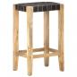 Preview: Barhocker 2 Stk. Schwarz Echtleder 75 cm