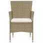 Preview: Garten-Essstühle 4 Stk. Poly Rattan Beige