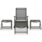 Preview: 3-tlg. Garten-Lounge-Set Textilene und Aluminium Schwarz