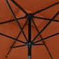 Preview: Sonnenschirm mit LEDs und Stahl-Mast Terracotta-Rot 2x3 m