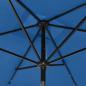 Preview: Sonnenschirm mit LEDs und Stahl-Mast Azurblau 2x3 m