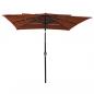 Preview: Sonnenschirm mit Alu-Mast 3-lagig Terracotta-Rot 2,5x2,5 m