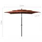 Preview: Sonnenschirm mit Alu-Mast 3-lagig Terracotta-Rot 2,5x2,5 m