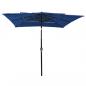 Preview: Sonnenschirm mit Aluminium-Mast 3-lagig Azurblau 2,5x2,5 m