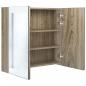 Preview: LED-Bad-Spiegelschrank Eichenoptik 62x14x60 cm