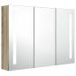 Preview: LED-Bad-Spiegelschrank 89x14x62 cm Eichen-Optik