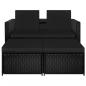 Preview: 3-tlg. Garten-Lounge-Set mit Auflagen Poly Rattan Schwarz