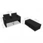 Preview: 3-tlg. Garten-Lounge-Set mit Auflagen Poly Rattan Schwarz