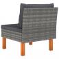 Preview: Mittelsofa Poly Rattan und Eukalyptus Massivholz