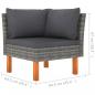 Preview: Ecksofa Poly Rattan und Eukalyptus Massivholz