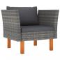 Preview: ARDEBO.de - Gartensofa Poly Rattan und Eukalyptus Massivholz