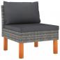 Preview: Mittelsofas 2 Stk. Poly Rattan und Eukalyptus Massivholz