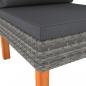 Preview: Mittelsofas 2 Stk. Poly Rattan und Eukalyptus Massivholz