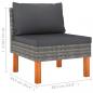 Preview: Mittelsofas 2 Stk. Poly Rattan und Eukalyptus Massivholz