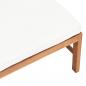 Preview: Fußhocker mit Creme Kissen Massivholz Teak