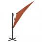 Preview: Ampelschirm mit Mast und LED-Beleuchtung Terracotta-Rot 250 cm