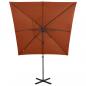 Preview: Ampelschirm mit Mast und LED-Beleuchtung Terracotta-Rot 250 cm