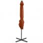 Preview: Ampelschirm mit Mast und LED-Beleuchtung Terracotta-Rot 250 cm