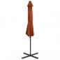 Preview: Ampelschirm mit Mast und LED-Beleuchtung Terracotta-Rot 300 cm