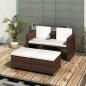 Preview: ARDEBO.de - 4-tlg. Garten-Lounge-Set mit Kissen Poly Rattan Braun