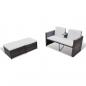 Preview: 4-tlg. Garten-Lounge-Set mit Kissen Poly Rattan Braun