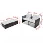 Preview: 4-tlg. Garten-Lounge-Set mit Kissen Poly Rattan Braun