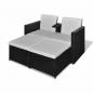 Preview: 4-tlg. Garten-Lounge-Set mit Auflagen Poly Rattan Schwarz