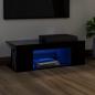 Preview: ARDEBO.de - TV-Schrank mit LED-Leuchten Schwarz 90x39x30cm